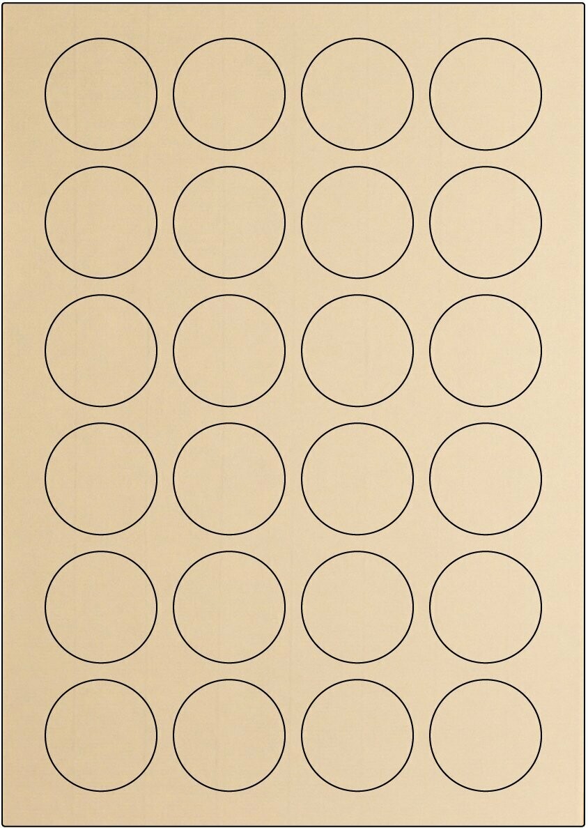Vergé Creme / permanent / A4 / 40 mm rund / 100 Blatt
