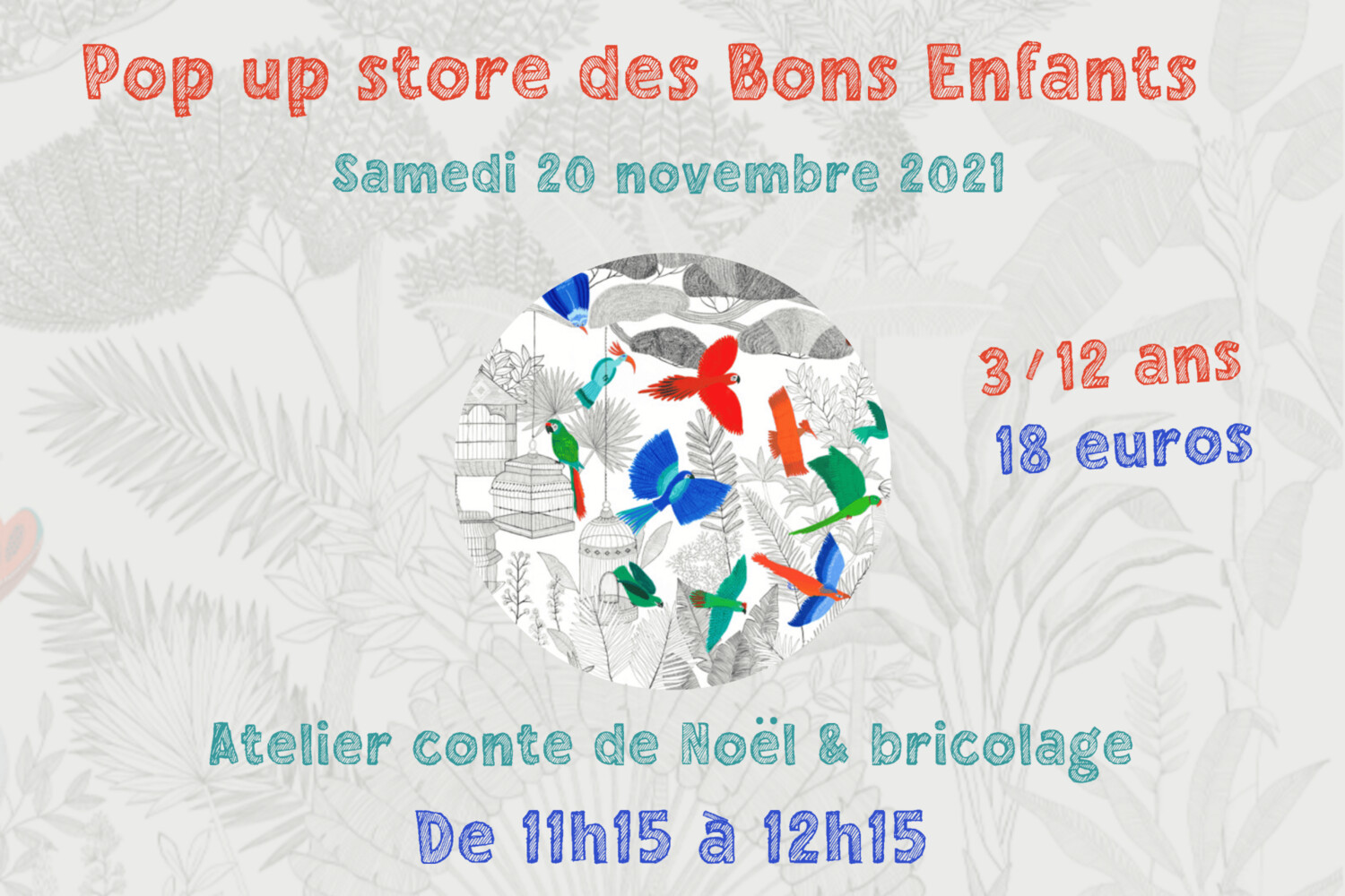 Atelier du Pop up store 
20 novembre 2021  
11h15