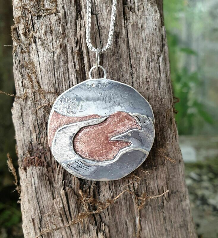 N1039 The Watching Corvid pendant