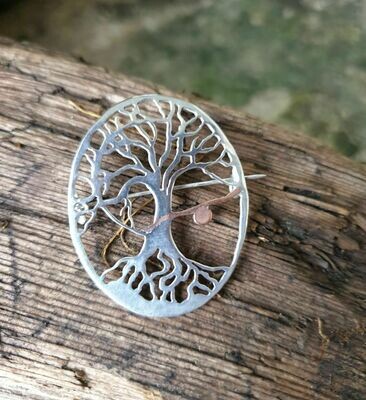 Br 50 Night Time Hunter at the Tree of Life brooch