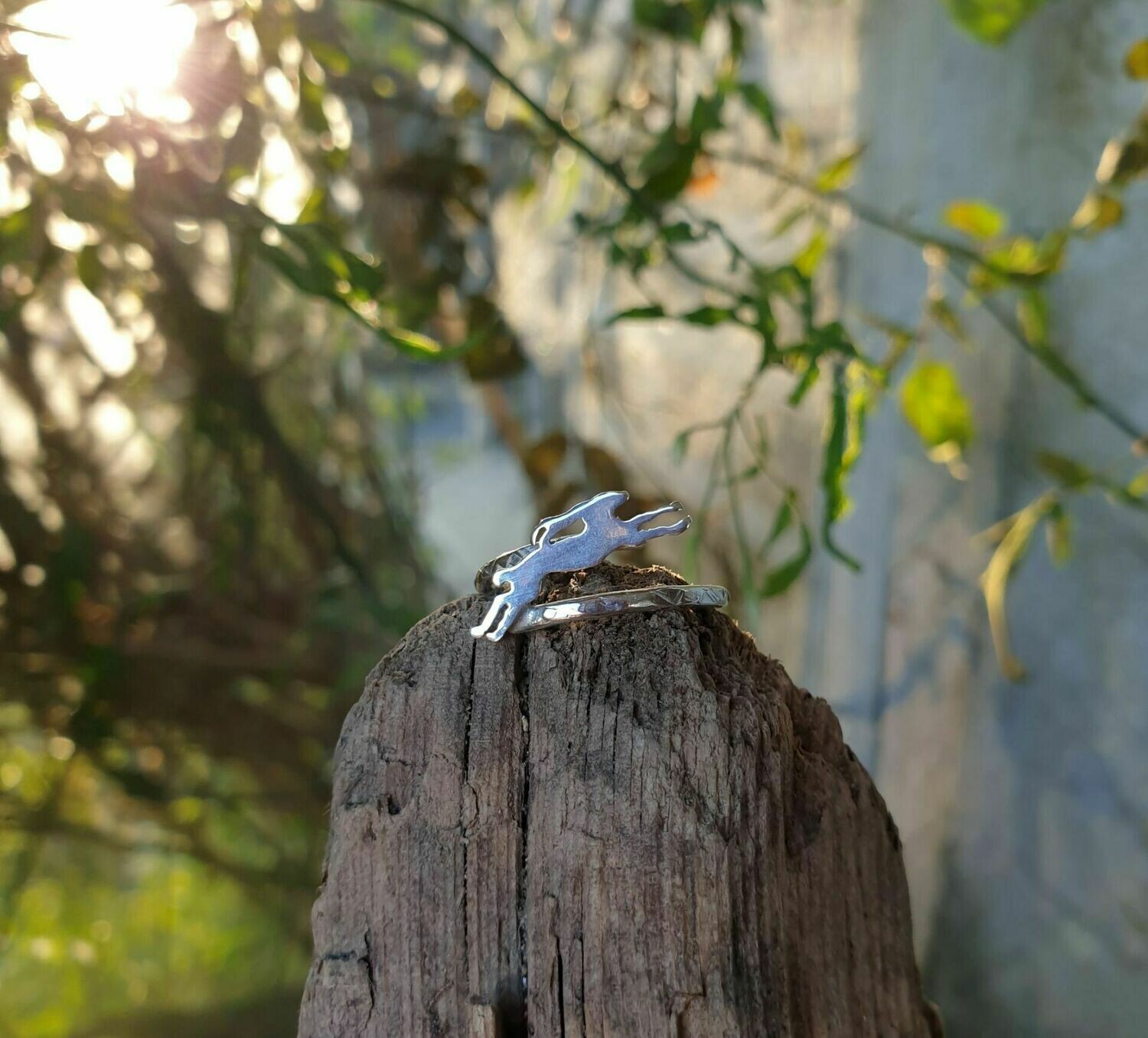 R289 Leaping Hare ring