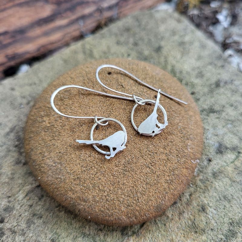 2696 Long Tailed Tit earrings