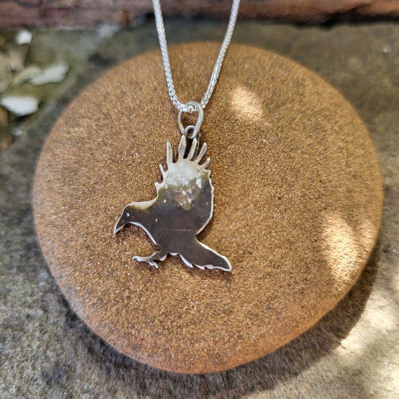 N1796 Medium Corvid in Flight pendant