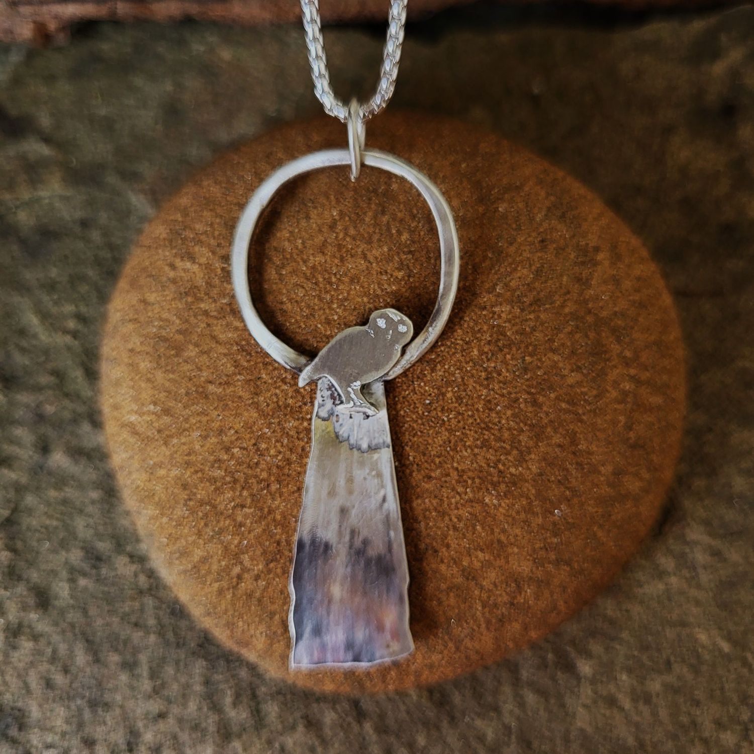 N1777 Large Little Owl on the Gatepost pendant