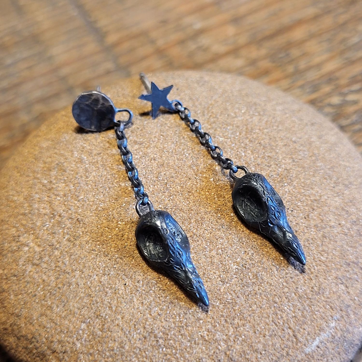3112 Corvid Skull dangle studs