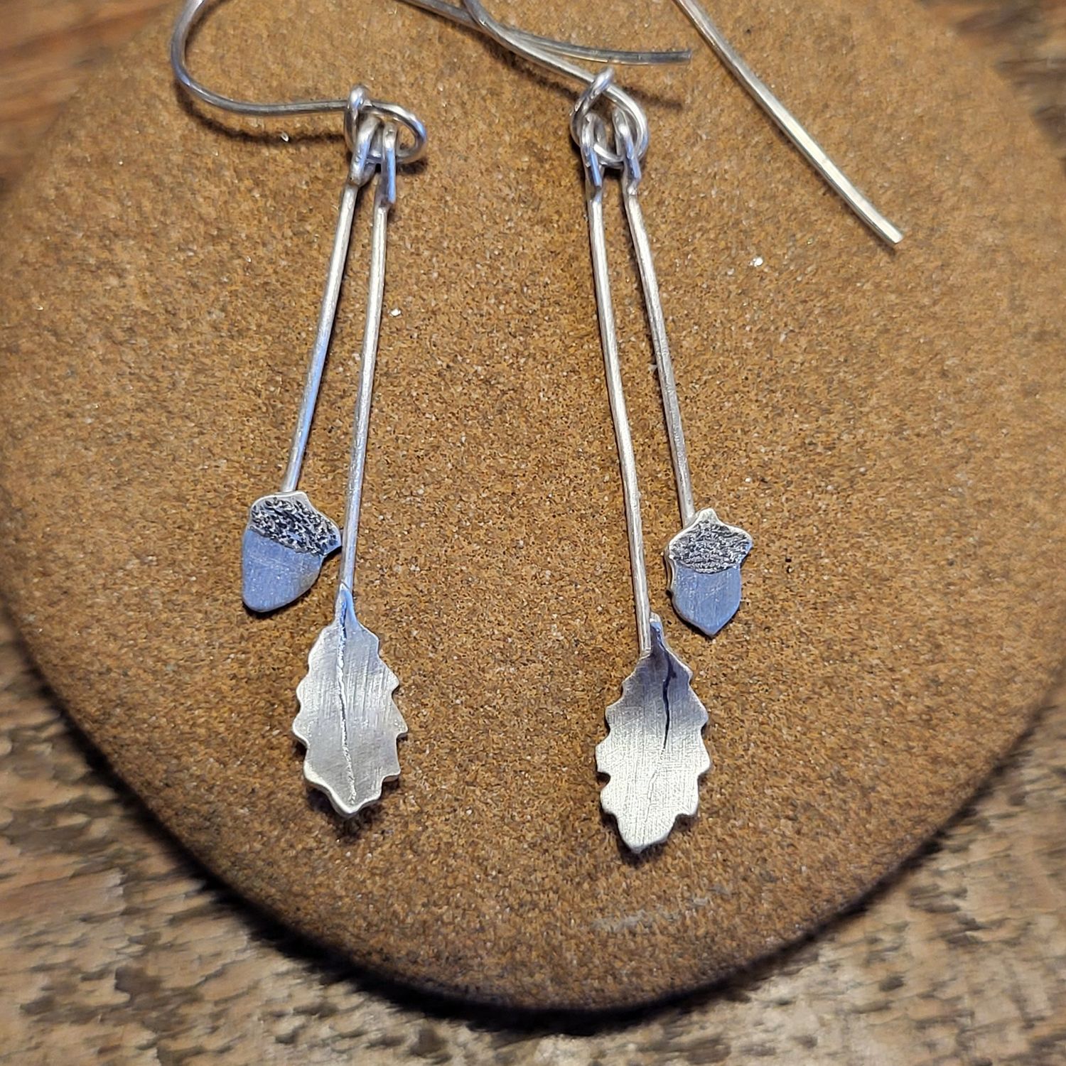 3048 Double Oak Leaf and Acorn earrings