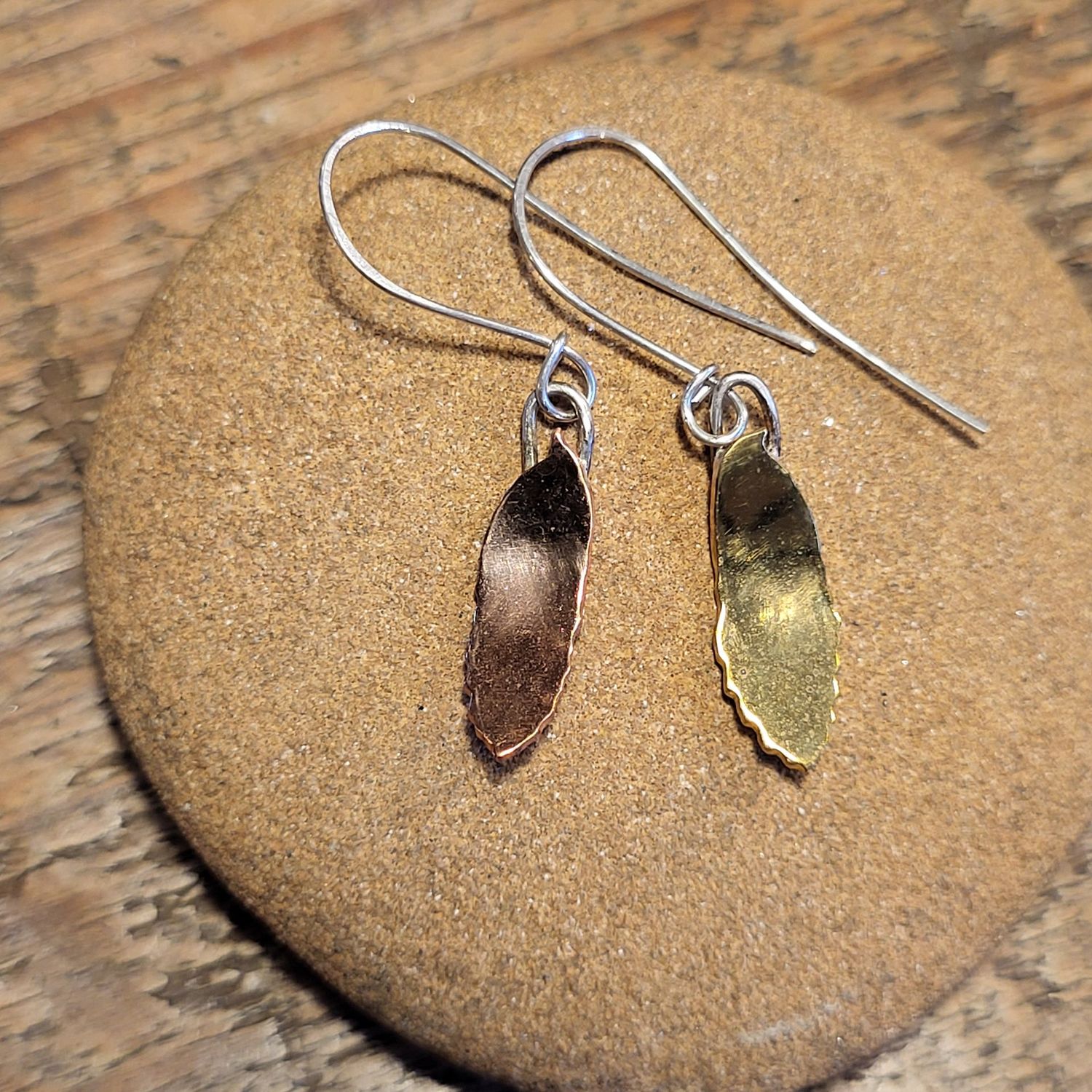 2628 Autumn Rowan Leaf earrings