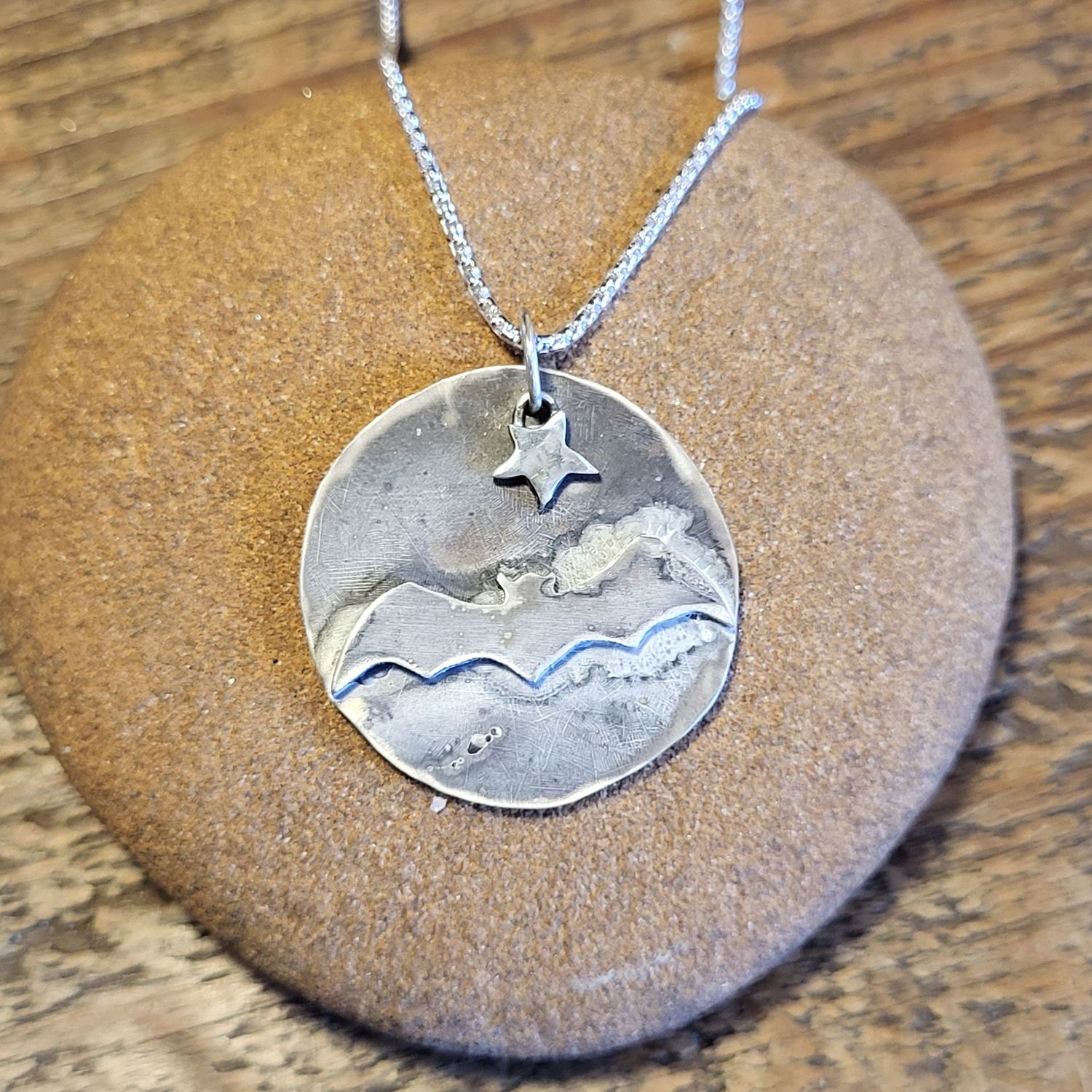N1728 Bat on a Starlit Night pendant