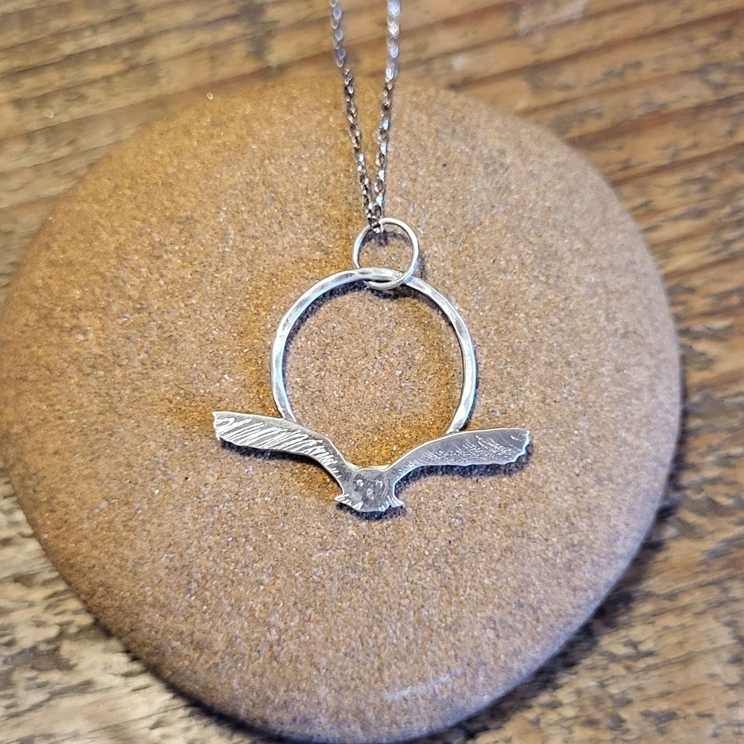 N1538 Quartering Barn Owl pendant