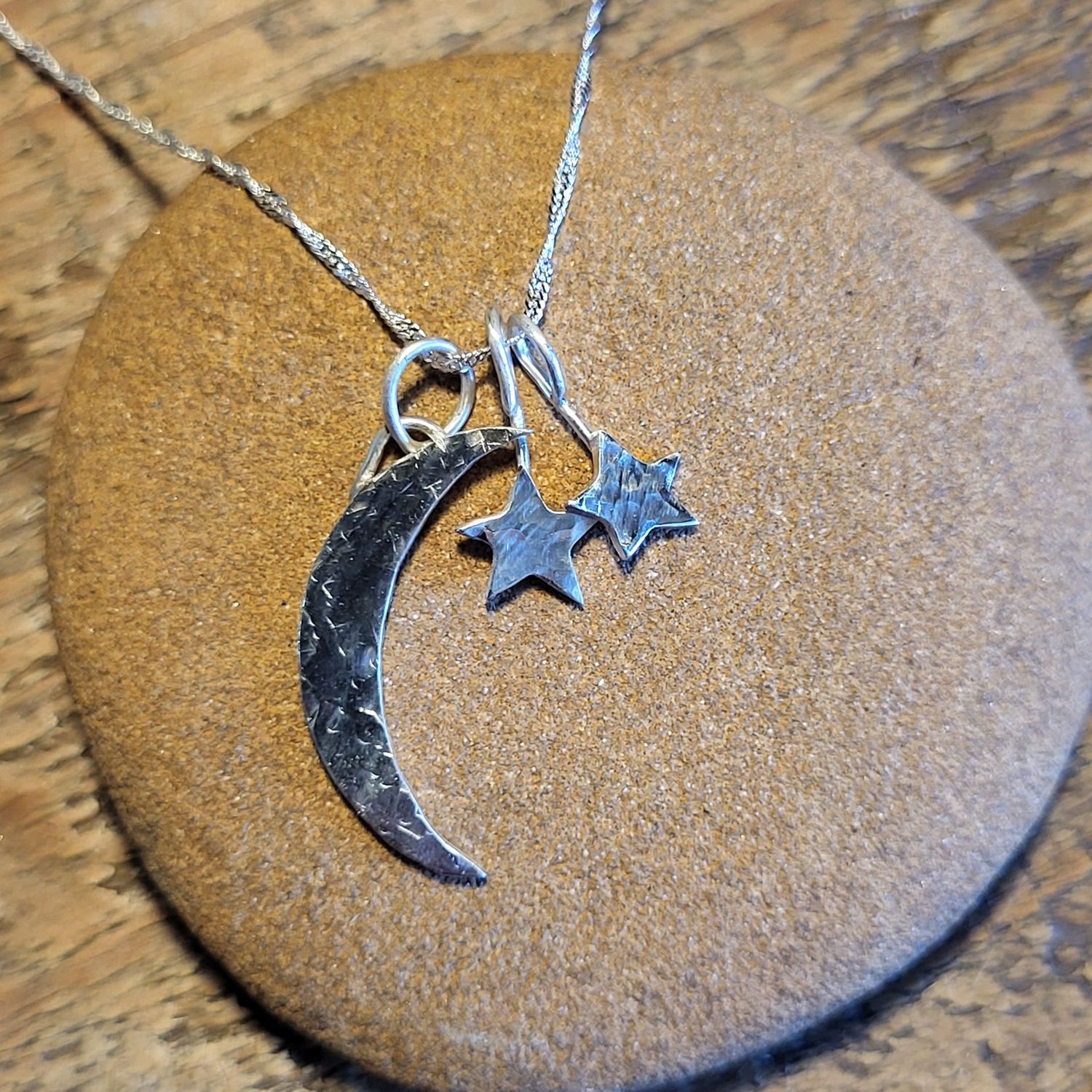 N1917 New Moon and Stars pendant