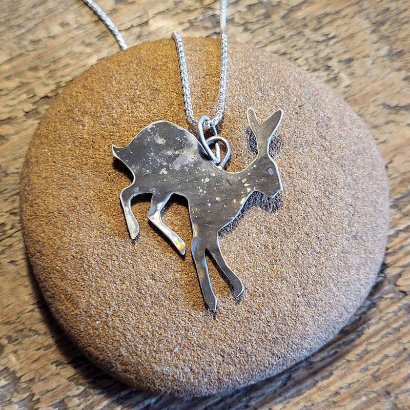 N1933 Large Running Hare pendant