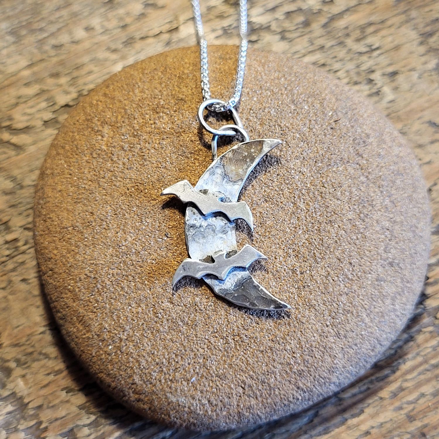 N1938 Bats at the Crescent Moon pendant