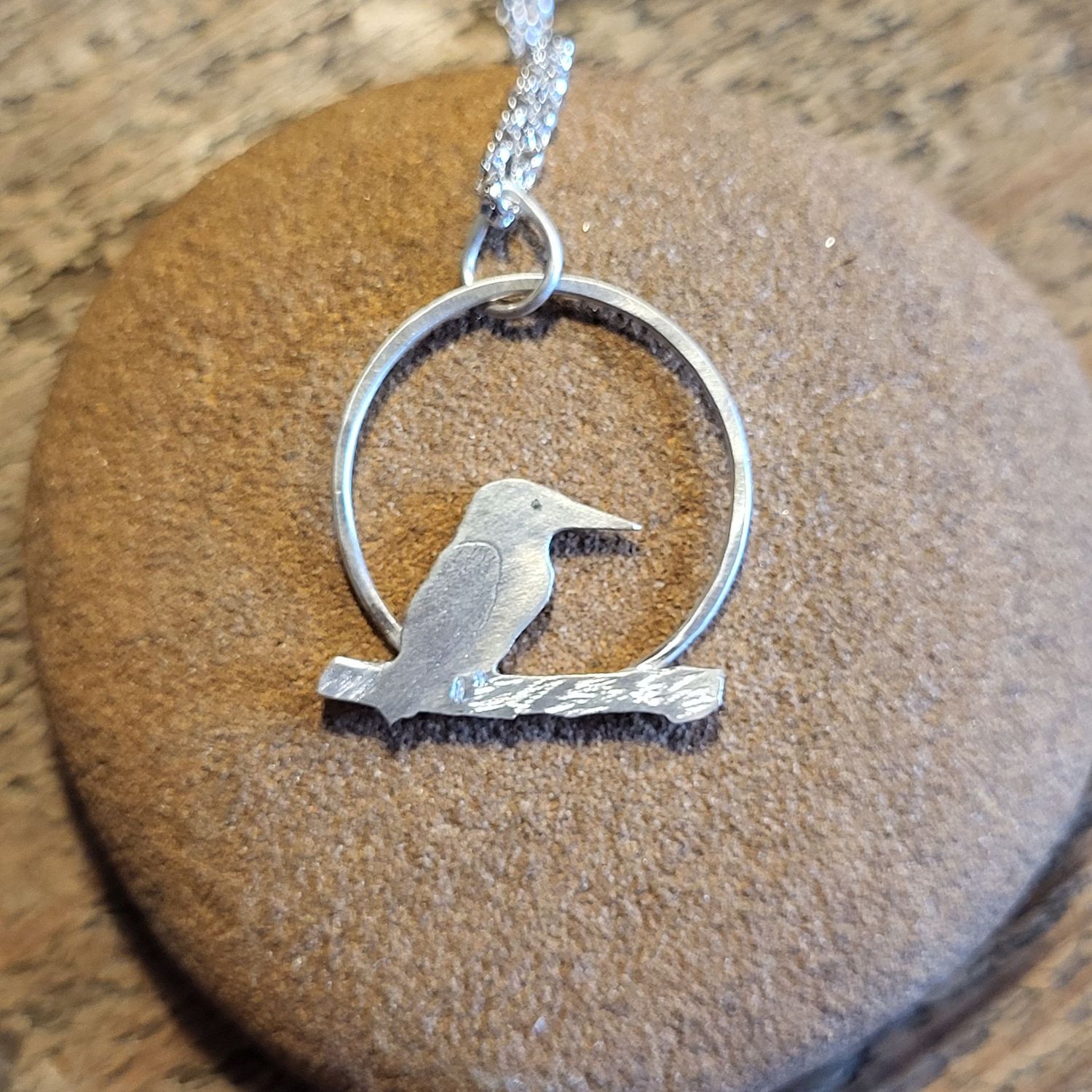 N1936 Kingfisher on a Branch pendant