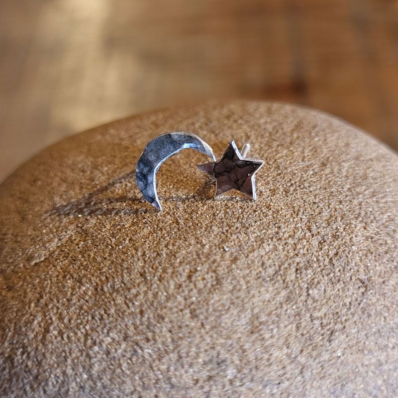3294 Crescent Moon and Star studs
