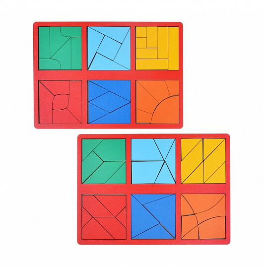 Набор 2 планшета «Сложи квадрат» Б.П. Никитин, 3 уровень (мини), цвет МИКС