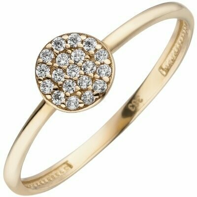 Damen Ring 333 Gold Gelbgold 19 Zirkonia Goldring | NUR ONLINE