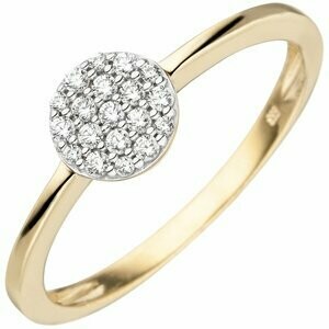 Damen Ring 333 Gold Gelbgold bicolor 19 Zirkonia | NUR ONLINE