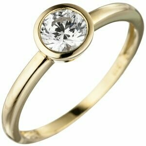 Damen Ring 333 Gold Gelbgold 1 Zirkonia | NUR ONLINE