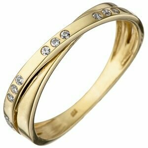 Damen Ring 333 Gold Gelbgold 15 Zirkonia |NUR ONLINE