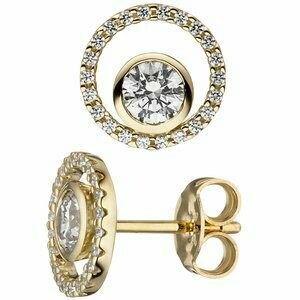 Ohrstecker rund 333 Gold Gelbgold 46 Zirkonia | NUR ONLINE