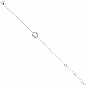 Armband 925 Sterling Silber 16 Zirkonia 18,5 cm Silberarmband | NUR ONLINE