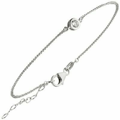 Armband 925 Sterling Silber 1 Zirkonia 19 cm Silberarmband | NUR ONLINE