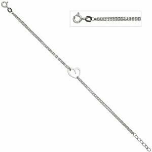 Armband Herz 925 Sterling Silber 19 cm Silberarmband  | NUR ONLINE