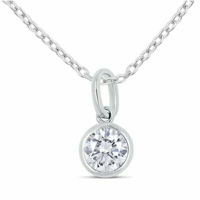 Lovebird Collier mit Zirkonia 101 Facetten 6mm Silber 925/000