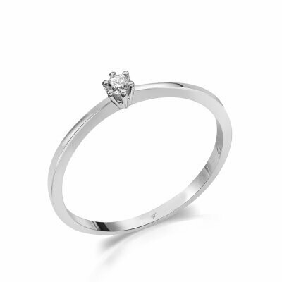 Damenring Gr. 56 mit Zirkonia 0.17ct. Silber 925/000