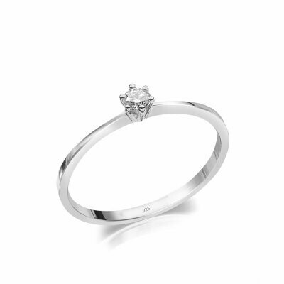 Damenring mit Zirkonia 0.29ct. Silber 925/000
