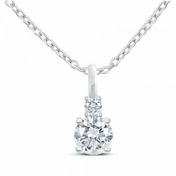 Lovebird Collier mit 2 Zirkonia 101 Facetten Silber 925/000
