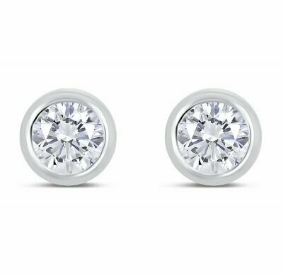 Lovebird Ohrstecker mit Zirkonia 101 Facetten 6mm Silber 925/000