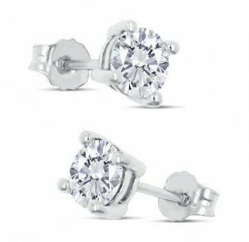 Lovebird Ohrstecker mit Zirkonia 101 Facetten 6mm Silber 925/000