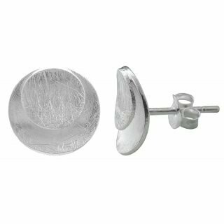 Silber Ohrstecker plain  |  gebürstet