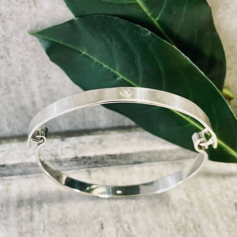 Armreif  925/- Silber mit Zirkonia