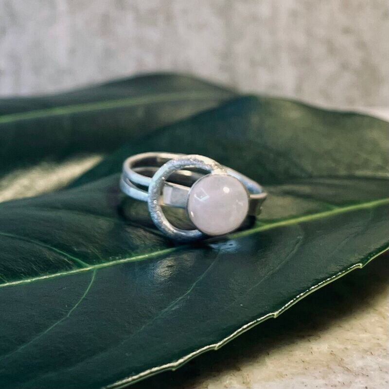 Silberring mit Rosenquarz 925/- Silber
