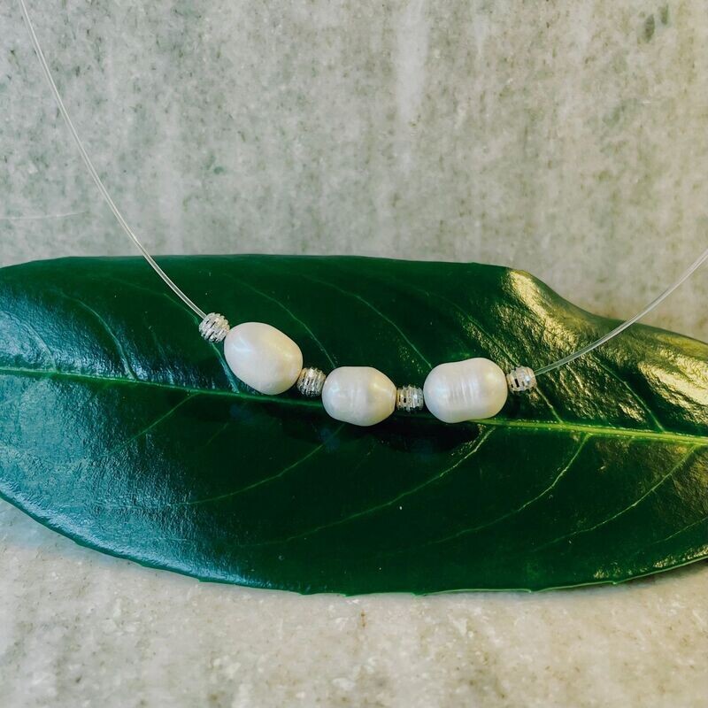Collier Set 925/- Silber Barockkperle