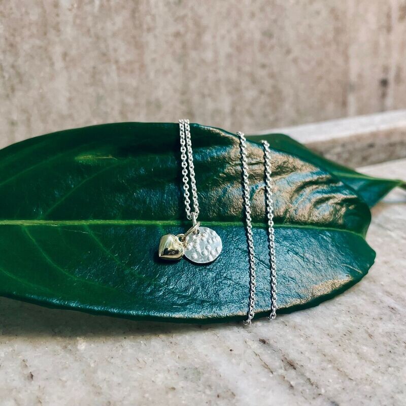 Collier Set 925/- Silber 333/- GG Herz