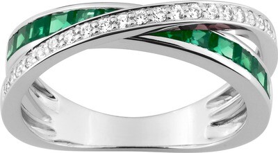 bague or et émeraude