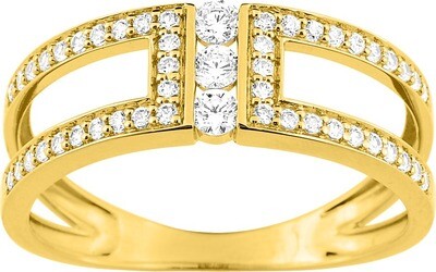 bague or et oxyde de zirconium