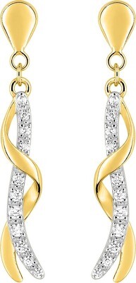 boucles d&#39;oreilles or et oxyde de zirconium