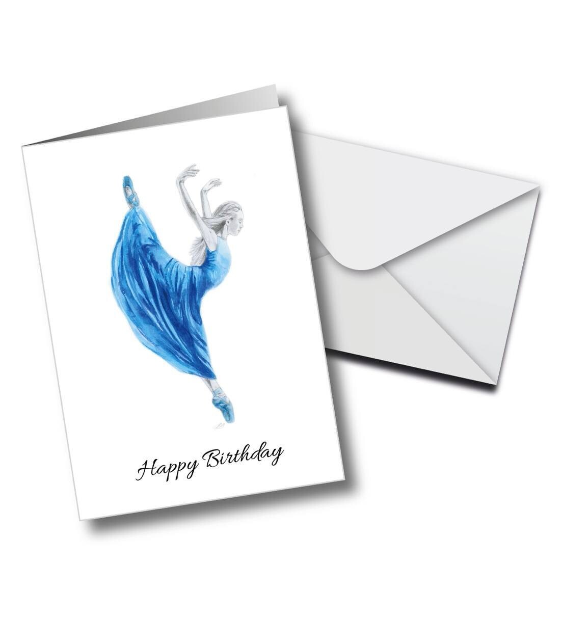 Blue female dancer Happy Birthday