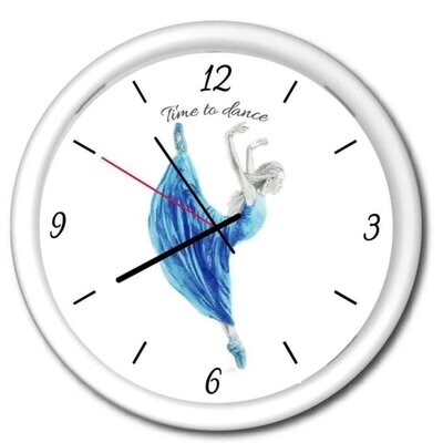 Blue female dancer clock