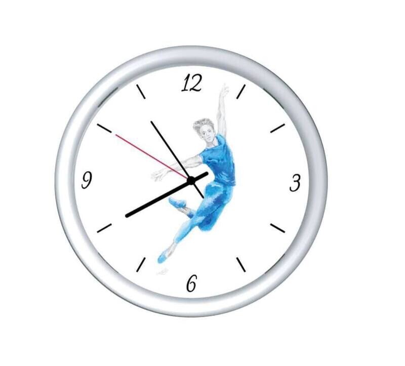 Blue male dancer clock