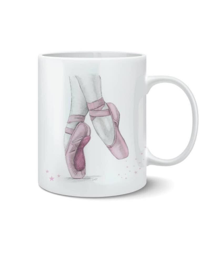 Pink ballet shoe mug