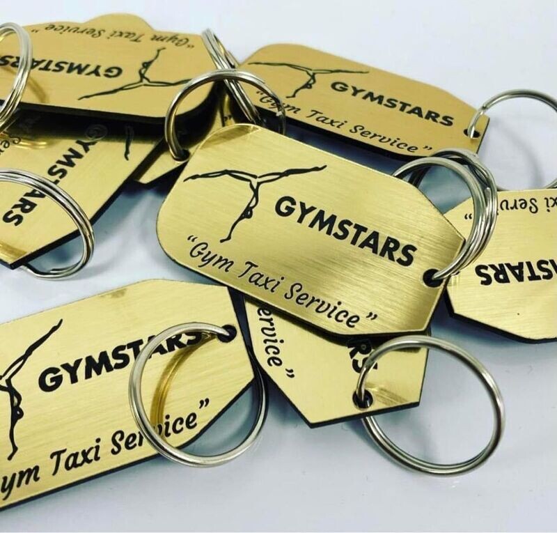 Personalised Gold Acrylic Keyrings