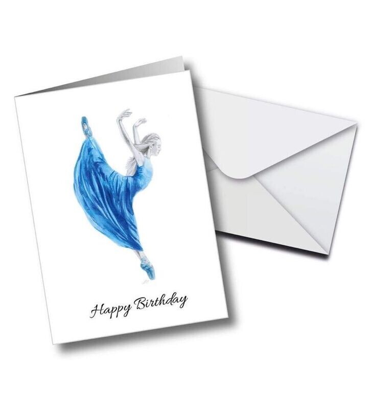 Happy Birthday Blue  Female Dancer Card