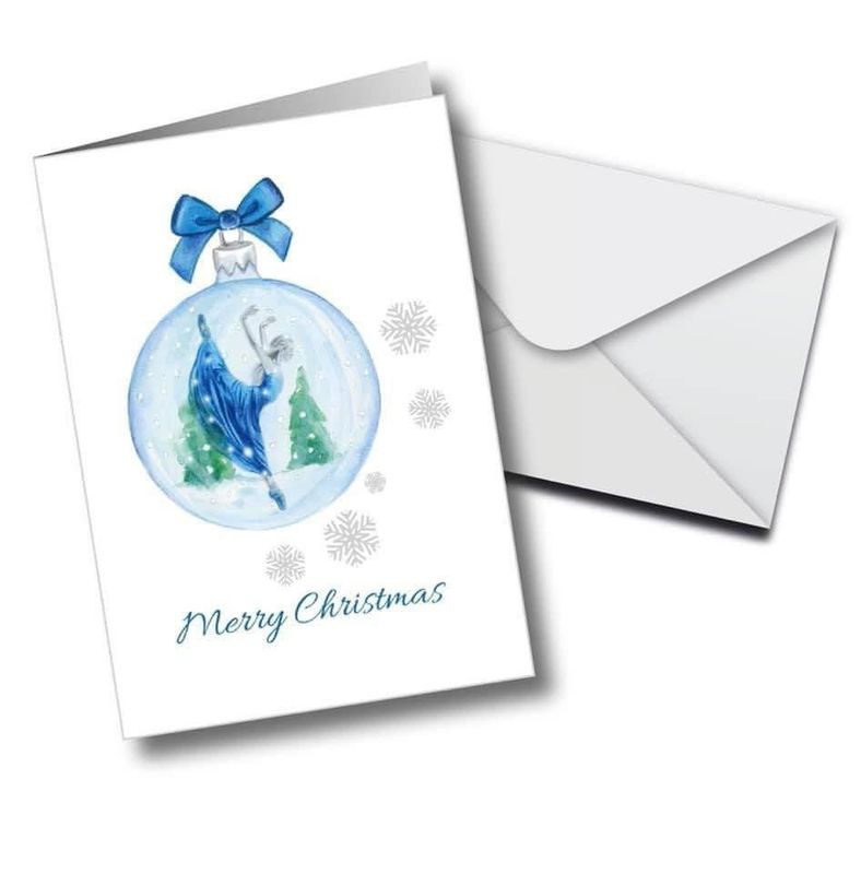 Merry Christmas Card Blue Dancer