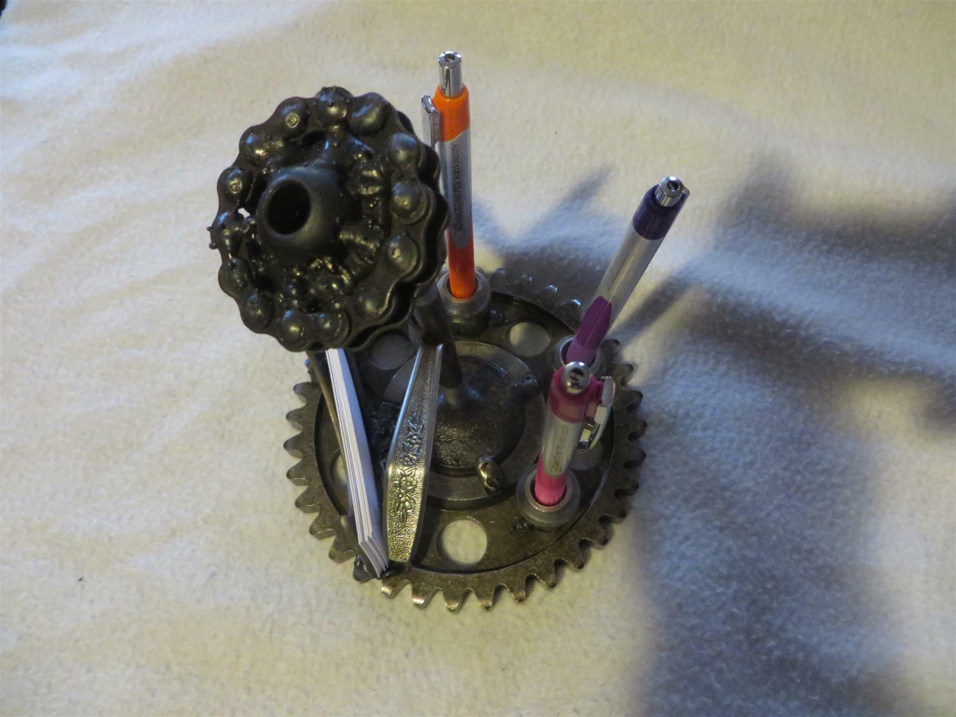 MRShevyshevy's Business Card/Pen Holder with Flower