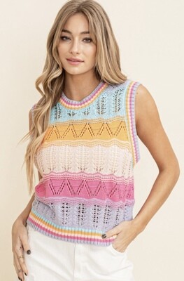 PRE ORDER Rainbow Crochet Tank